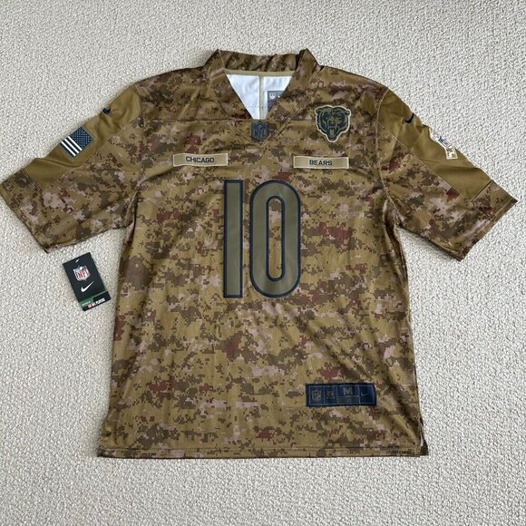 NFL Nike On Field Chicago Bears Salute To Service Jersey Camo Trubisky Sz M - Picture 1 of 10